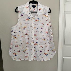 Lands' End sleeveless button down